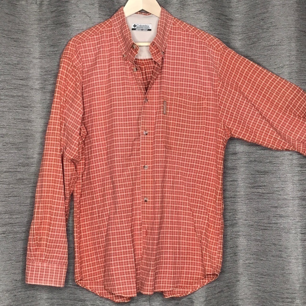 COLUMBIA SALMON COLORED BUTTON DOWN CASUAL LARGE